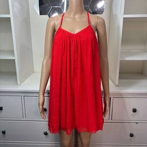 Abercrombie and Fitch red Halter Neck Mini Dress Sundress baby doll size small